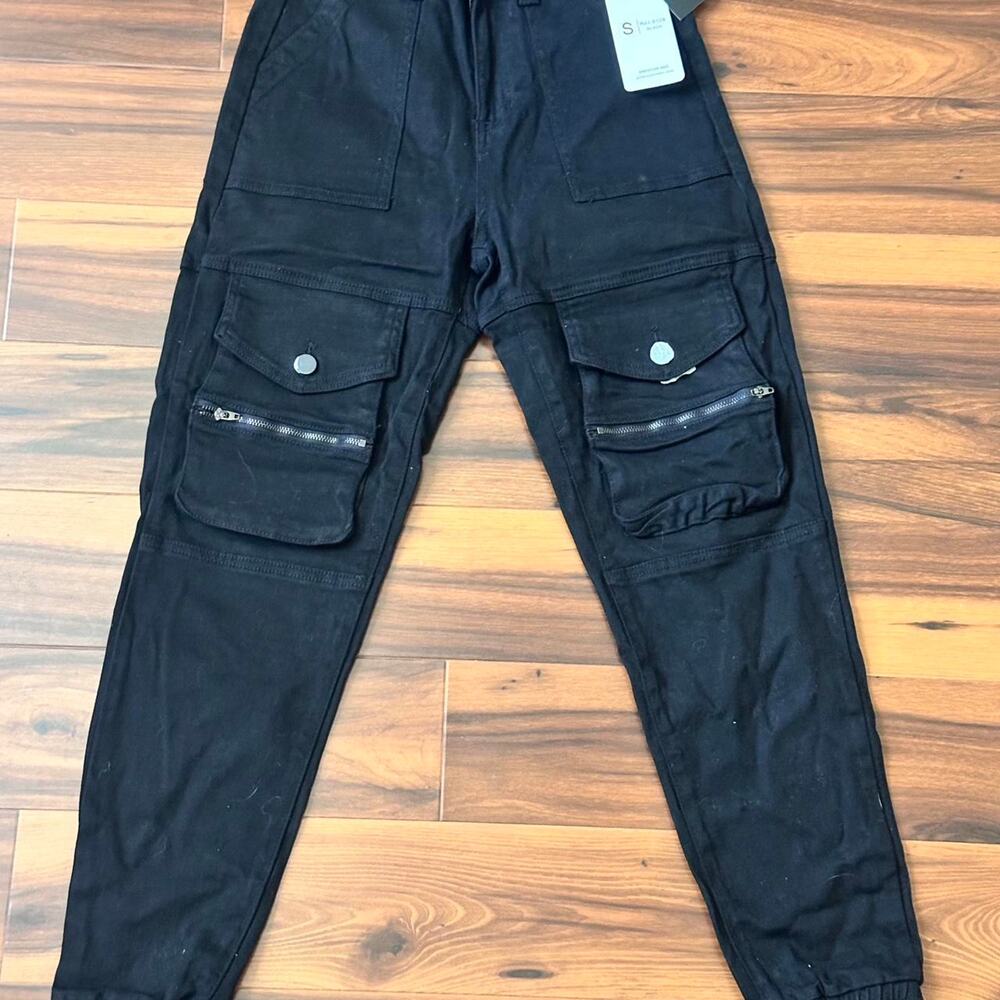 Hot topic black cargo denim